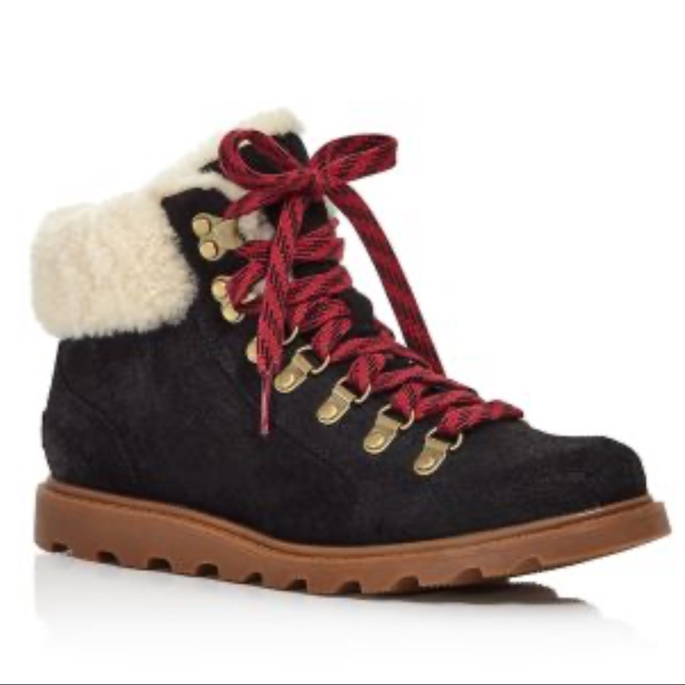 Sorel Black and Red Winter Boots